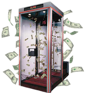 show time glass money machine